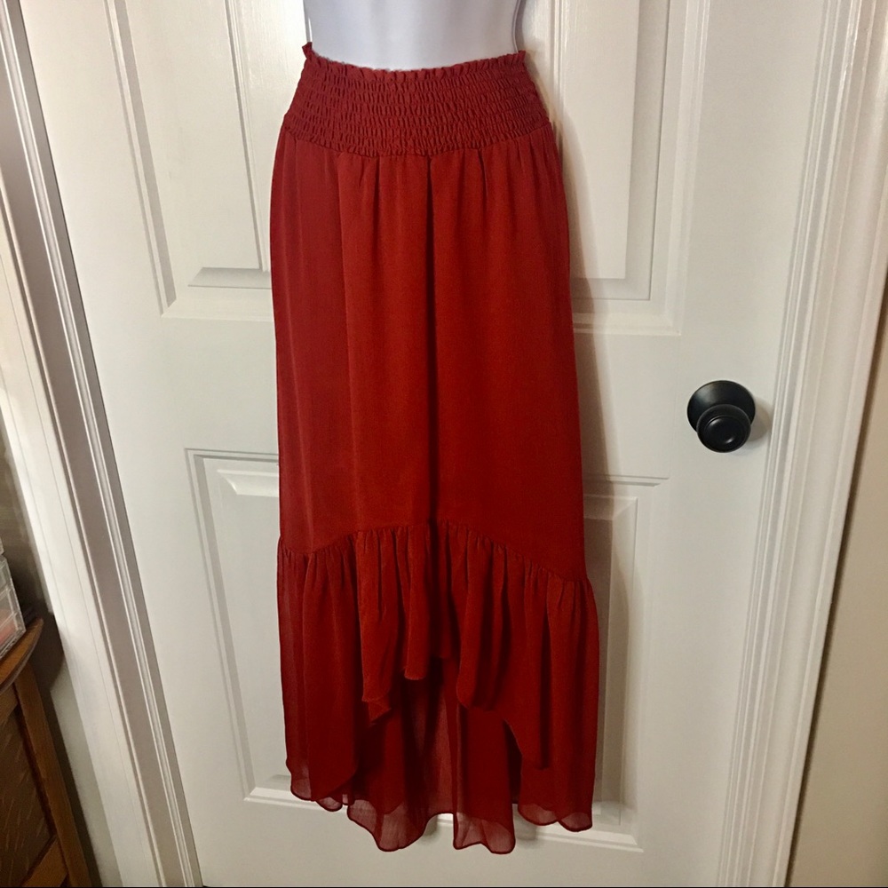 Burnt Orange Ruffle Top - Picture 3 of 6